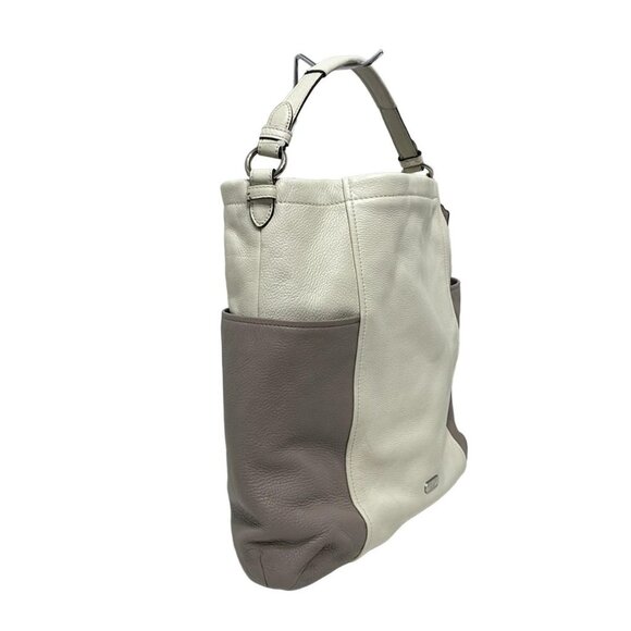 Auth COACH Park Color Block Hobo F31304 White Gray Leather - Handbag - Picture 4 of 12